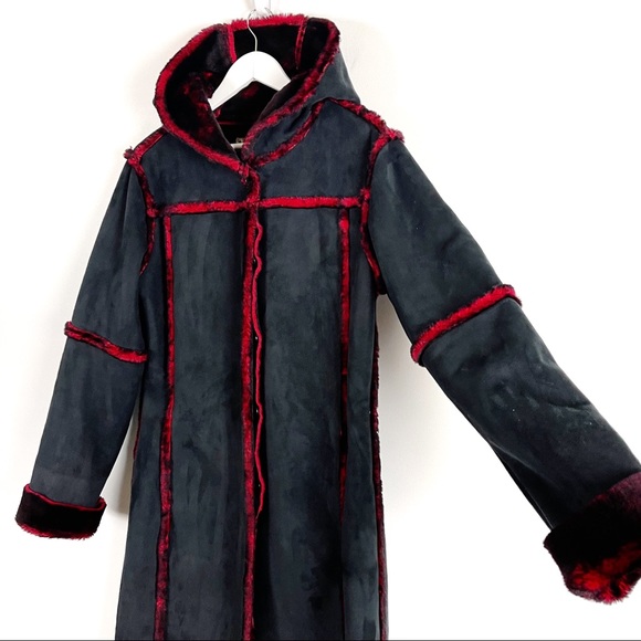 INS Dark Charcoal Faux Suede Boho Coat - Picture 4 of 11